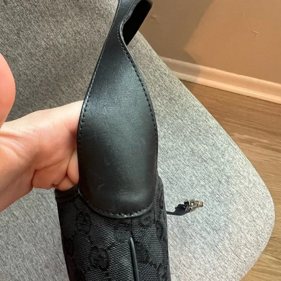 Gucci jackie sherry line GG canvas leather hang shoulder bag - Picture 9 of 13